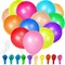 60 Pack Balloons Assorted Color 12 Inches Rainbow Latex Balloons, 10 Bright Color Balloon Arch Kit